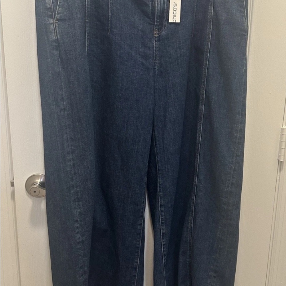 Chico's Dark Blue Flare palazzo Jeans - Picture 8 of 10